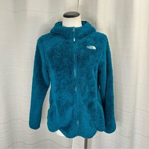 The North Face Suave OSO Jacket Girls Youth XL 18 Blue Green Teal Hooded Sherpa